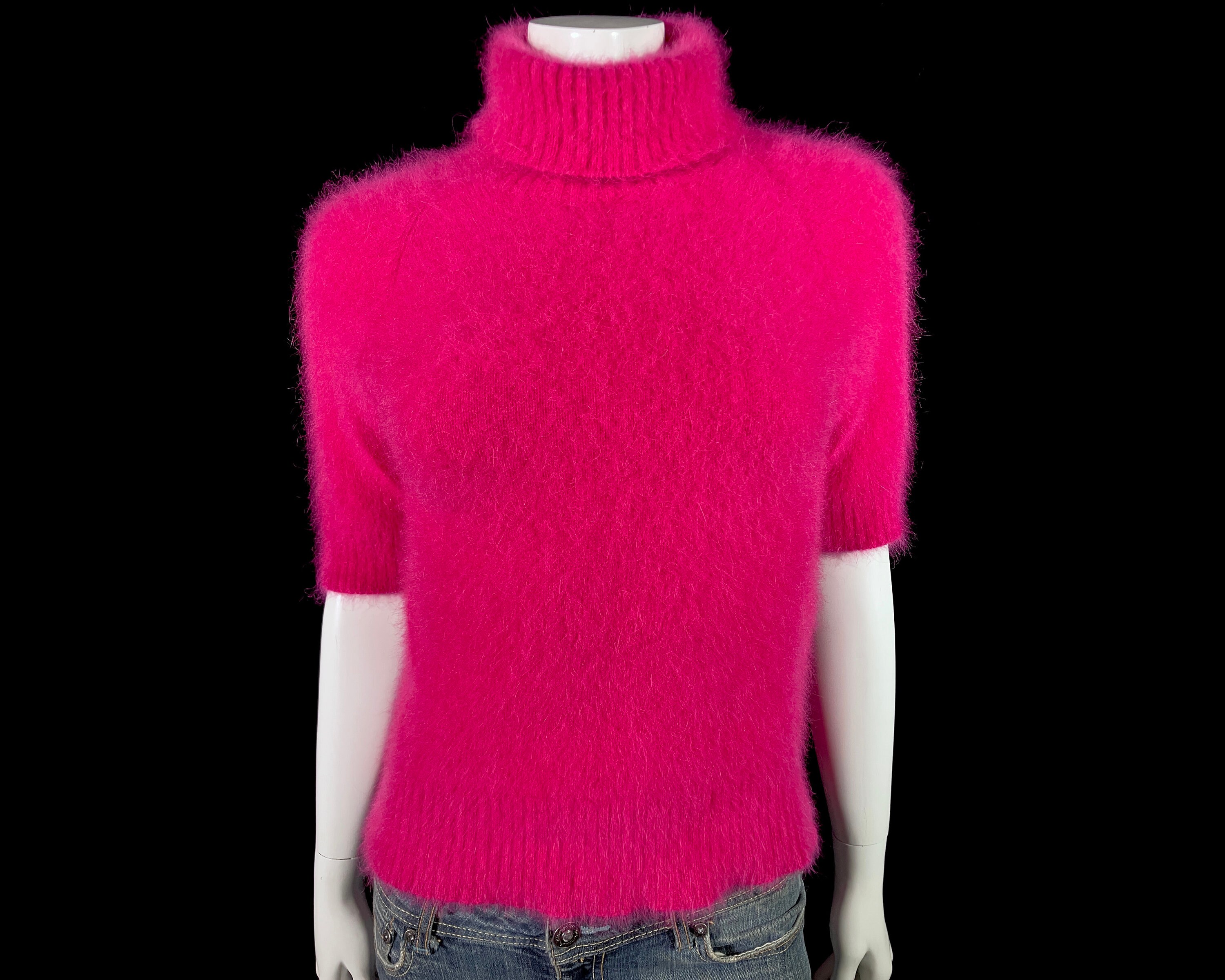 Bright pink turtleneck sweater best sale
