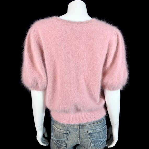 80% Angora Fuzzy ESCADA Rose Pink Short-Sleeve Ca… - image 3