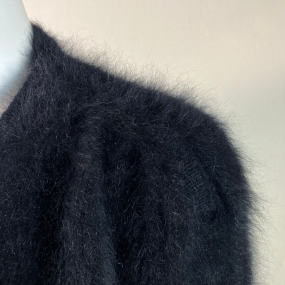 100% Angora Fuzzy Vintage JOIA HIN Black Wrap Car… - image 8