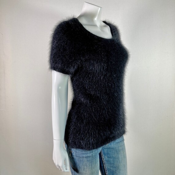 70% Angora Fuzzy TALBOTS Black Pullover Sweater 3… - image 4