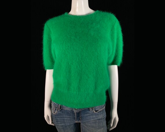 Fuzzy 80% Angora Vintage MY LADY FASHION Green Pul