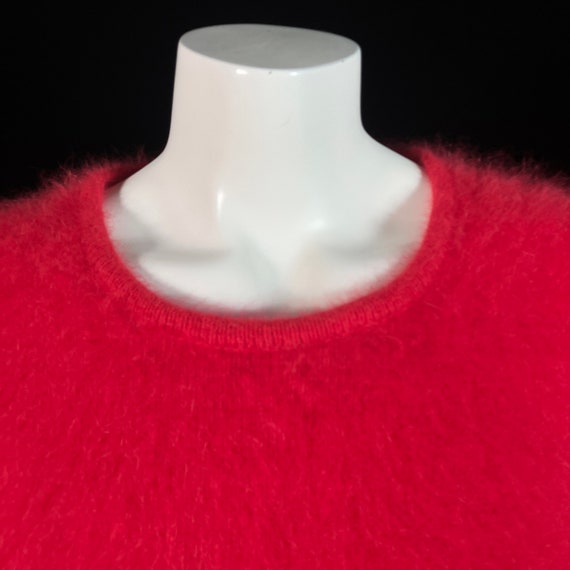 70% Angora Fuzzy Vintage LISA INTERNATIONAL Red S… - image 7