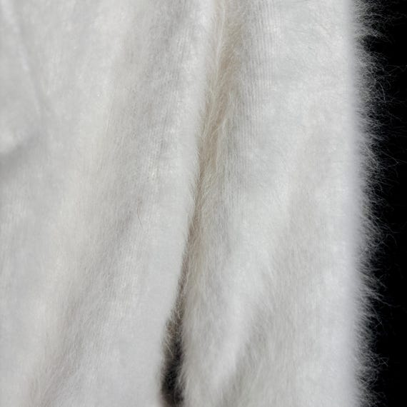 80% Angora Fuzzy White Open-Front Unlined Cardiga… - image 9