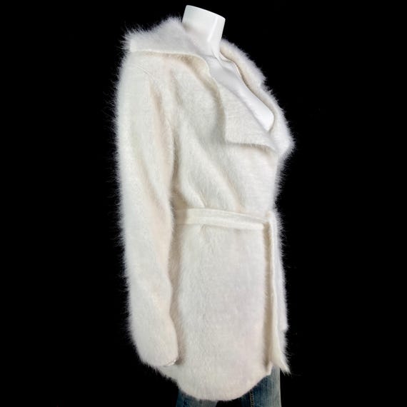 80% Angora Fuzzy White Open-Front Unlined Cardiga… - image 4