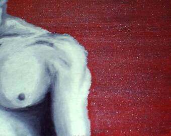 Oil pastel, male nude - His Left