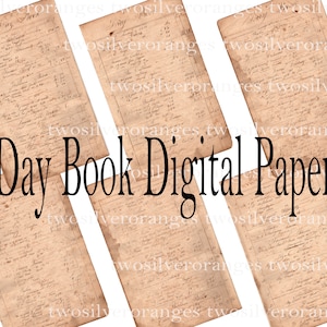 Vintage Ledger Paper Digital Download, &quot;Day Book&quot;