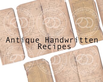 Antique Handwritten Recipe Notebook, Digital Images