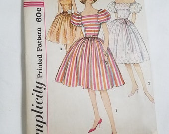 1950's Simplicity Sewing Pattern #3774 Size 12, Bust 30 (One piece dress)
