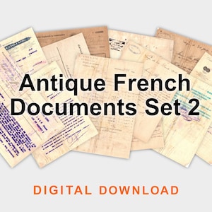 Antique French Documents and Letters, Set 2, French handwriting, type, french writing
