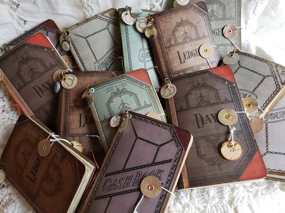 Mini Junk Journal Assorted Ledger Book Covers February 2020 Etsy