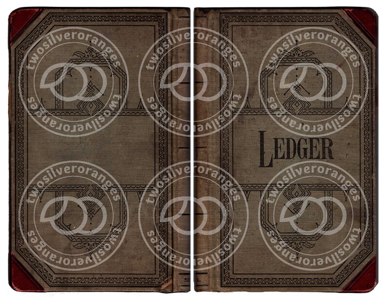Digital Vintage Ledger Covers Set One Etsy