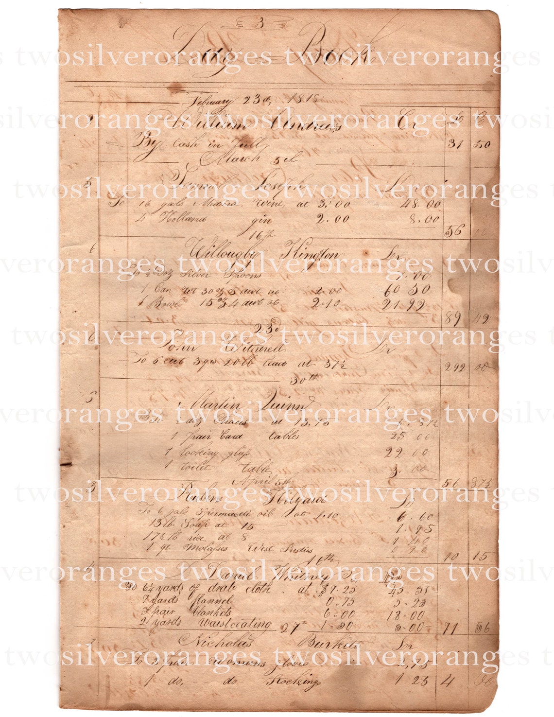 Vintage Ledger Paper Digital Download day Book Etsy