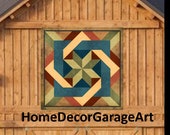 Barn Quilt Sign, Box In Box Earth Tone Colors, Powder Coated Metal , 6 Sizes, Amish country home decor garage art AQP