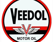 Veedol Motor Oil Sign, Vintage Aged Style OR New, 22g Metal Sign, 4 Sizes Available, USA Made Vintage Style Retro Garage Art RG