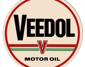 Veedol Motor Oil Sign, 4 Sizes, 22g Metal Sign, USA Made Vintage Style Retro Garage Art
