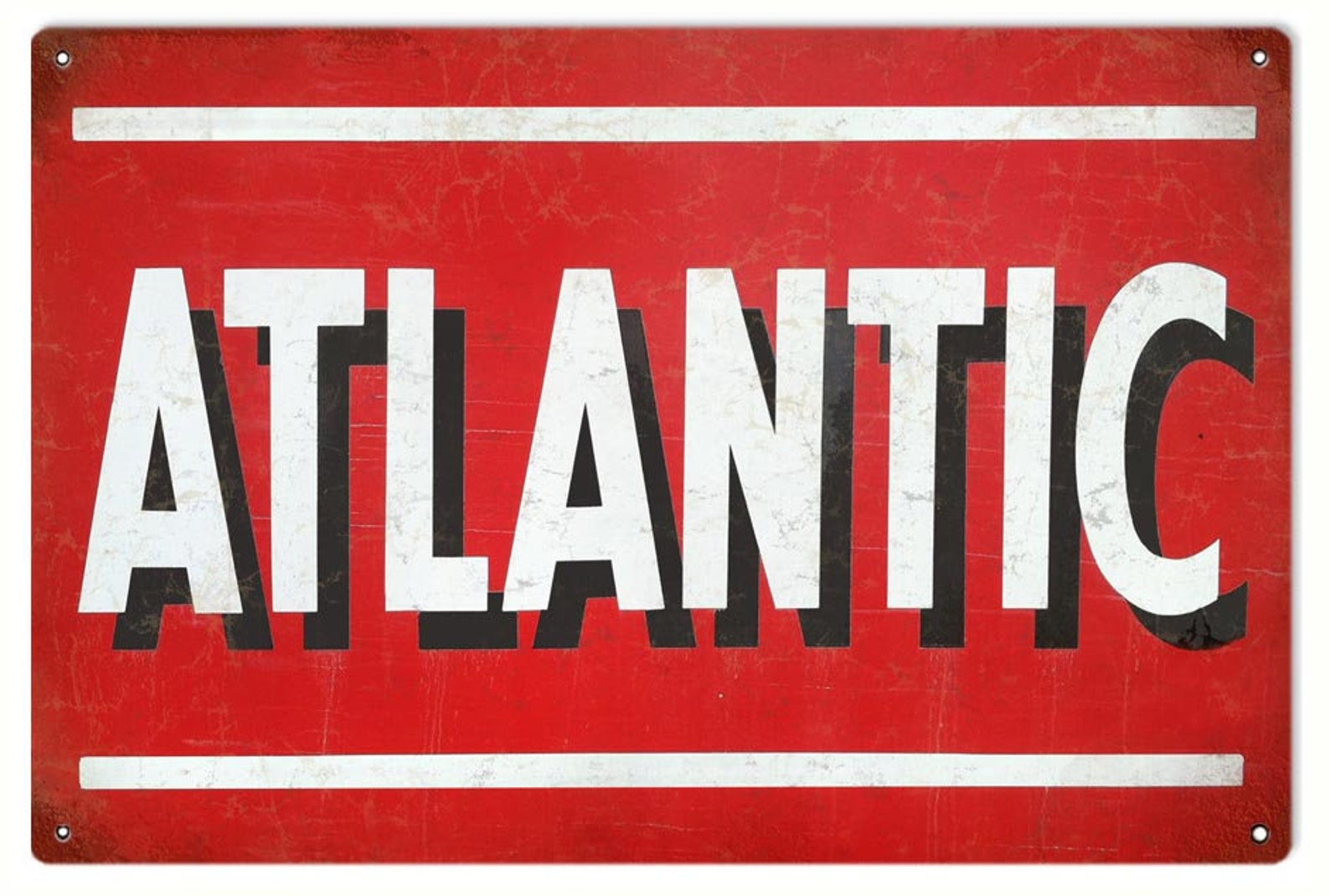 Atlantic Motor Oil Metal Sign Aged Style 2 Sizes Available Etsy