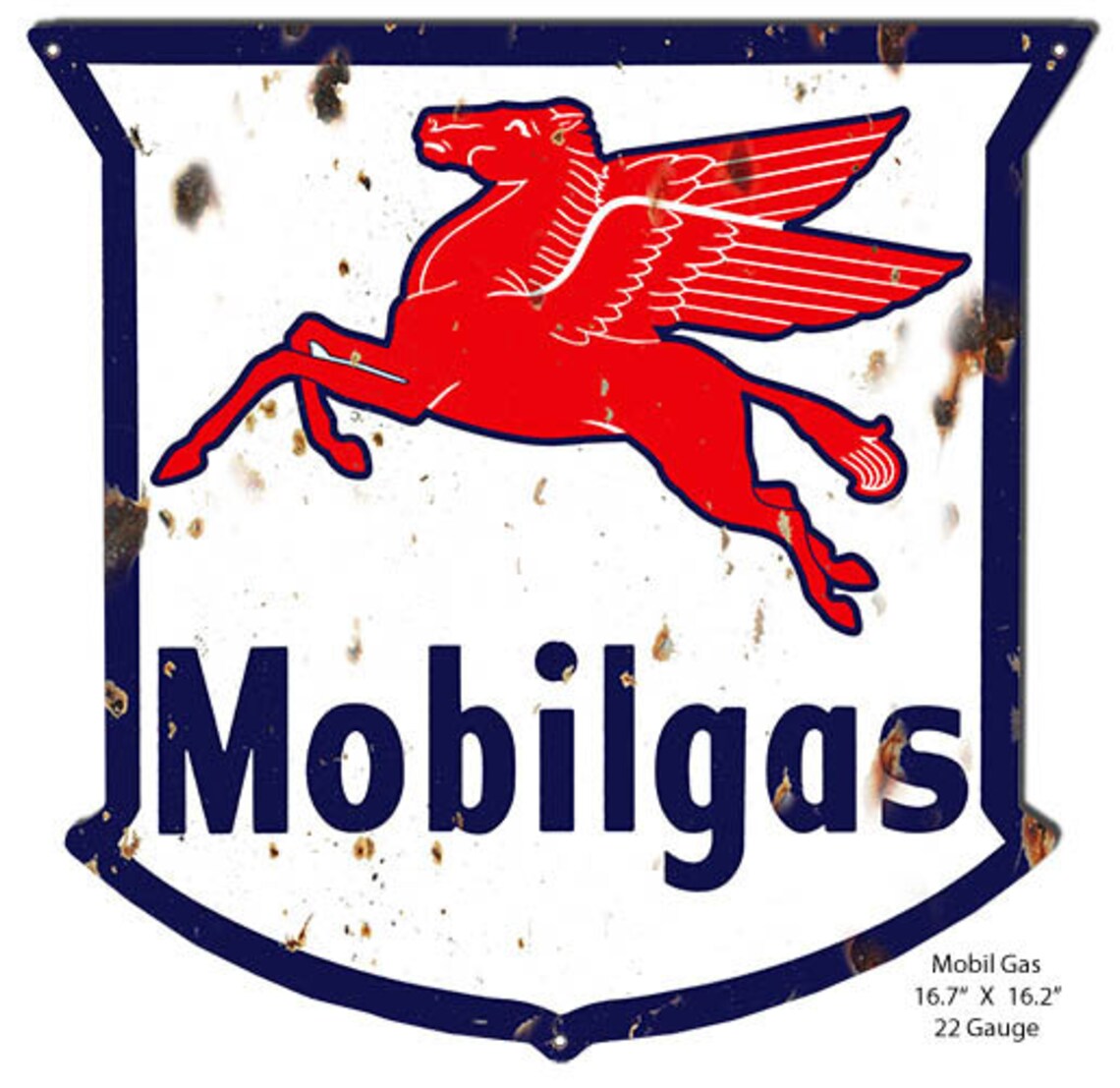 Mobilgas Station Pegasus Sign Aged Style 22 Gauge Metal Etsy