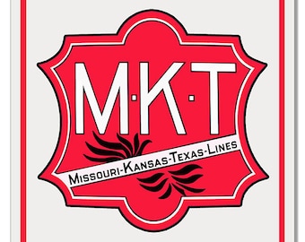 MKT Missouri Kansas Texas Lines Railroad Train Sign, Aluminum Metal, USA Made Vintage Style Retro Home Decor Garage Art RG