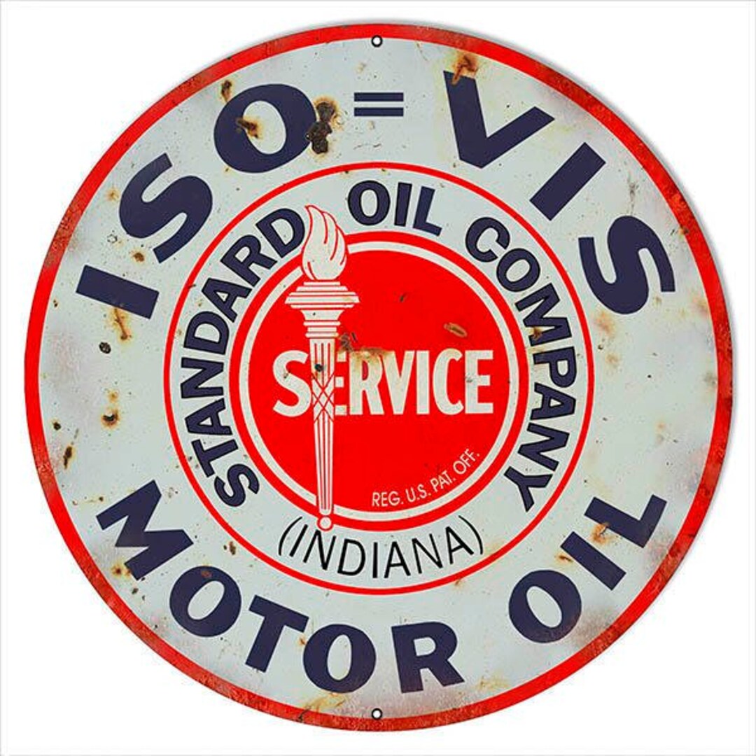 Standard Service Oil Company of Indiana Metal Sign, 4 Sizes, Aged OR