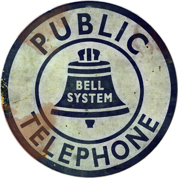 plaque métal vintage PUBLIC TELEPHONE