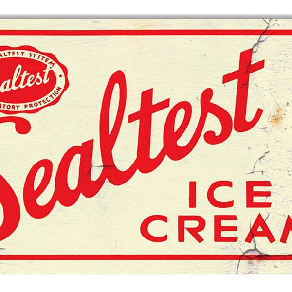Sealtest Ice Cream, Metal Sign, 18 x 6, vintage style retro country advertising art wall decor RG