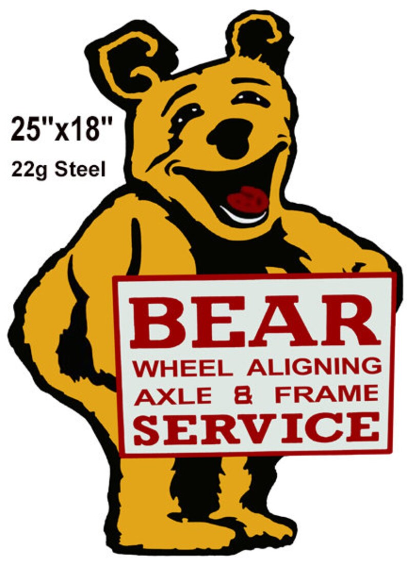 Bear Alignment Service Station Sign Laser Cutout Large 25 X Etsy