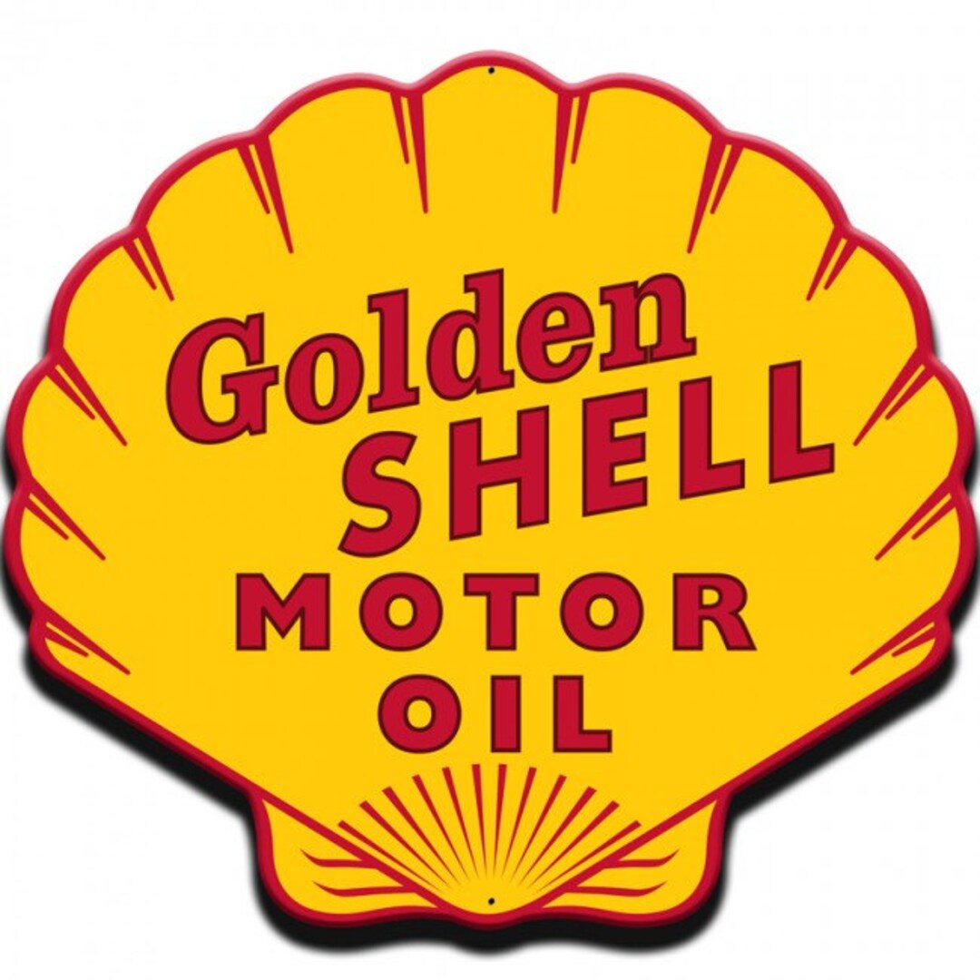 Golden Shell Motor Oil Advertising Sign Vintage Reproduction - Etsy