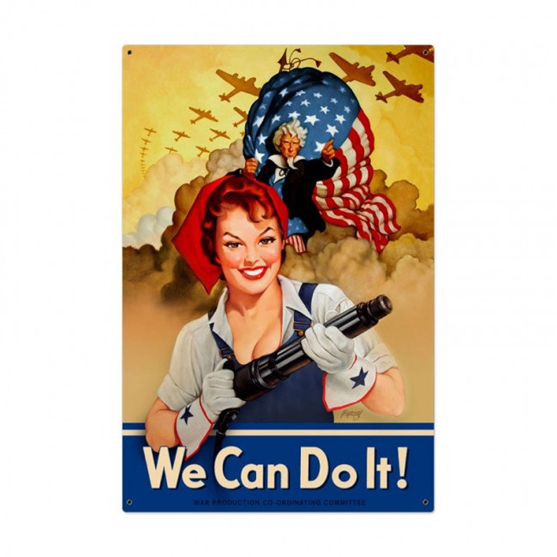 Rosie the Riveter We Can Do It Patriotic Pin up Girl Art on Etsy