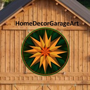 Barn Quilt Sign, Sunflower Sphere Metal Hex Sign, 6 Sizes, amish dutch country home decor garage art AQP zdjęcie 1