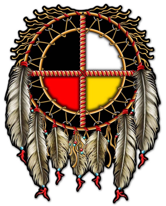 Medicine Wheel Shield Dream Catcher Metal Art Wall Sign 3 | Etsy