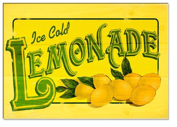 lemonade sign on reclaimed barn wood 20 x 14 american made etsy