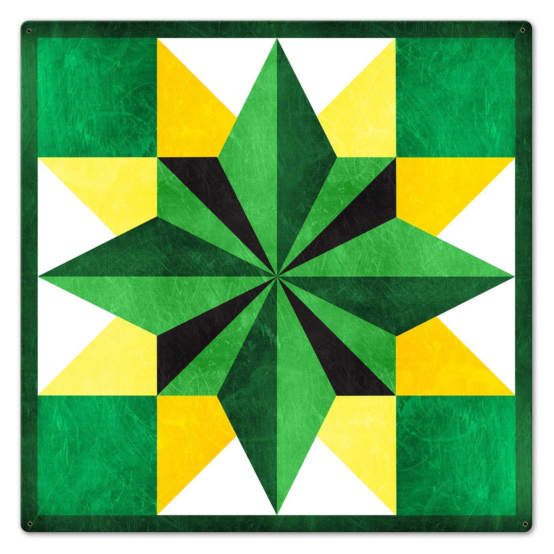 Barn Quilt Five Square Design John Deere Colors Square Etsy