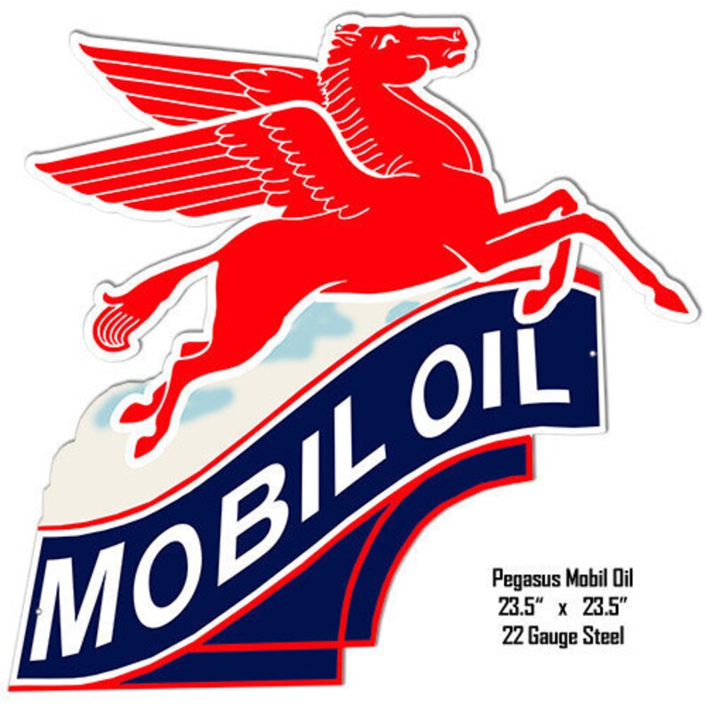 Mobilgas Mobil Oil Pegasus Flying Horse 23.5 X 23.5 Inches 22 - Etsy