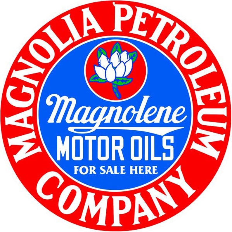 Magnolia Petroleum Company Magnolene Motor Oils Large Etsy