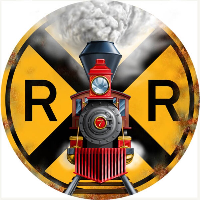 The 440 Railroad Crossing Sign Aged Style Aluminum Metal - Etsy