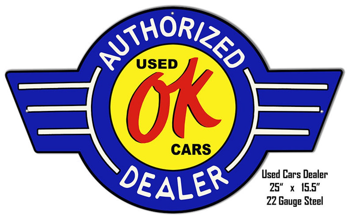 OK Used Cars Laser Cut Out Logo Sign 25 X 15.5 Inches 22 Etsy
