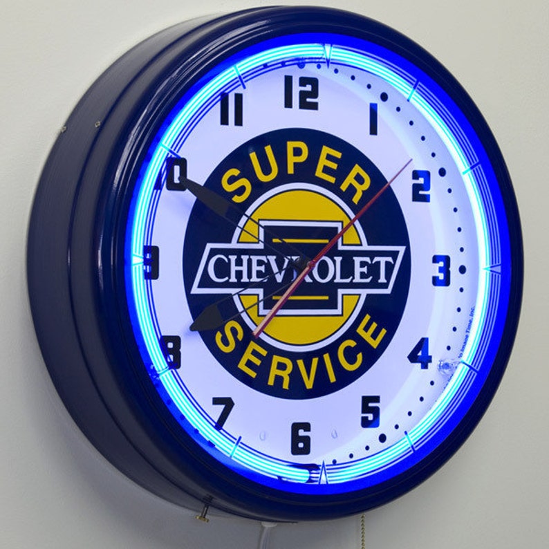 Super Chevrolet Service GM 20 Neon Wall Clock Etsy