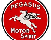 Pegasus Spirit Motor Oil,Metal Sign, 3 Sizes Available, USA Made Vintage Style Retro Garage Art