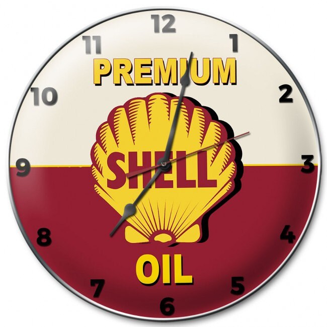 Shell Premium Motor Oil Metal Wall Clock Sign 14 x 14 Inch Etsy
