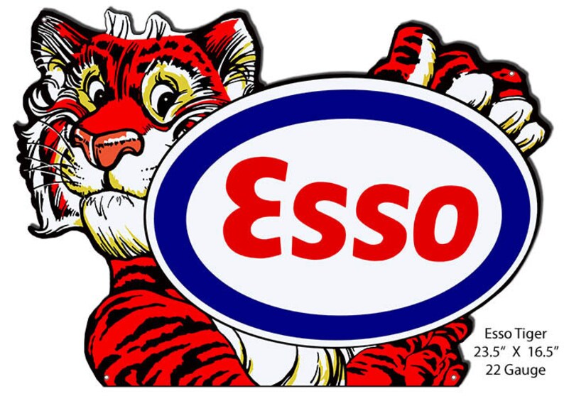 Esso Tiger Gasoline Laser Cut Out Metal Sign Aged or New Etsy