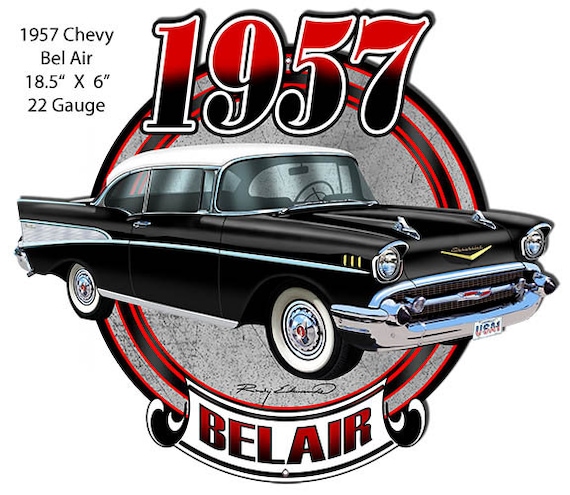 Metal Sign Vintage Look Reproduction 1956 Chevrolet Bel Air Sport Sedan 
