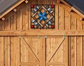 Barn Quilt Plasma Cutout Sign, Carpenter 39 s Wheel - With Color, Powder Coated Metal , 3 Sizes, Amish country home decor wall art AQP