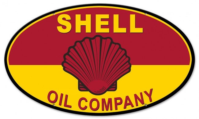 Shell Oil Company Metal Sign 24 X 14 Usa Made Powder Coated Etsy Canada