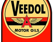 Veedol Flying A Motor Oils Sign, Aged OR New Style, 22g Metal Sign, USA Made Vintage Style Retro Garage Art RG