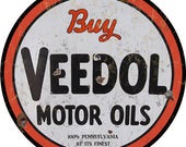 Buy Veedol Motor Oils Sign, 14 quot Metal Sign, USA Made Vintage Style Retro Garage Art