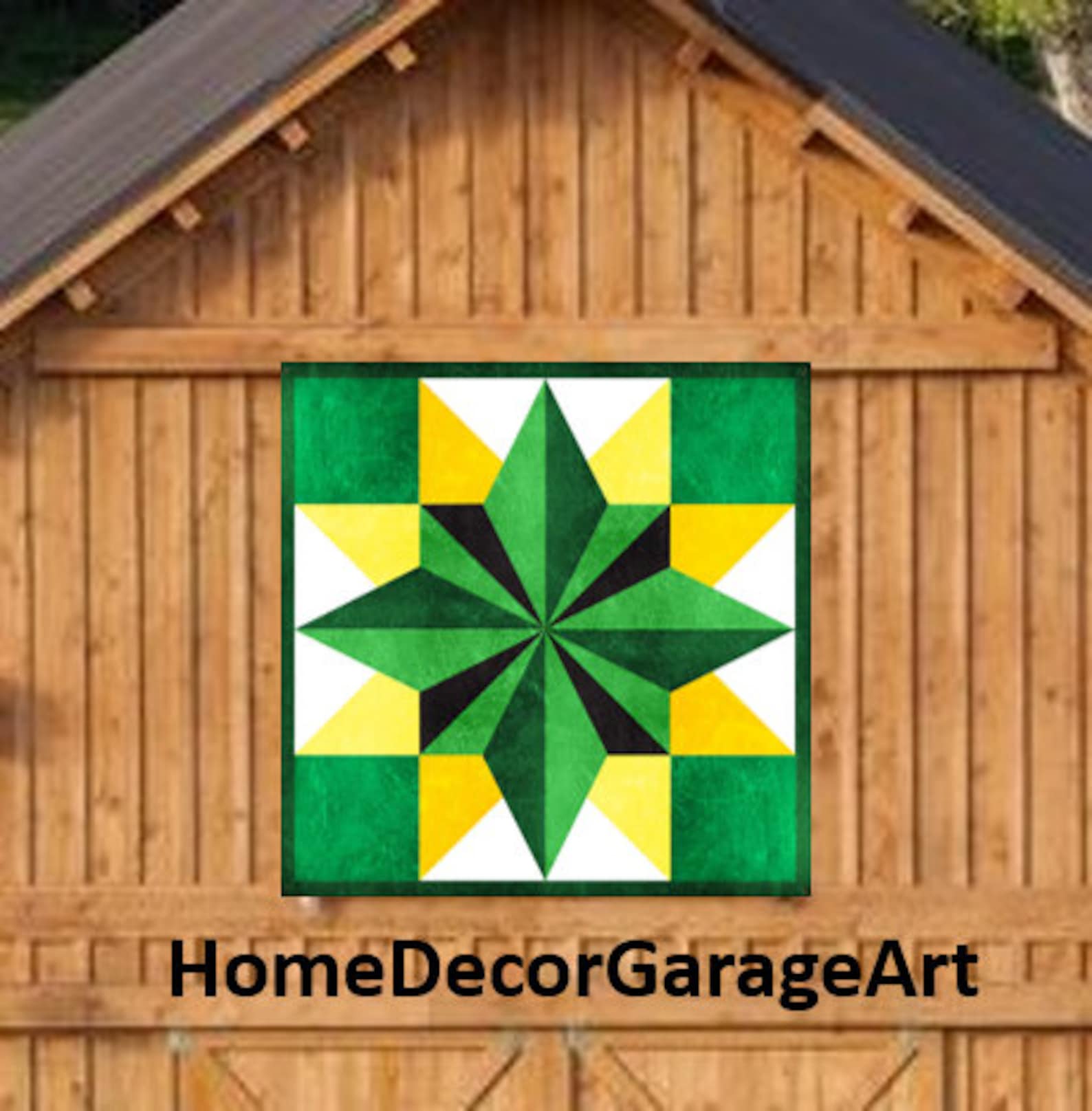 Barn Quilt Five Square Design John Deere Colors Square Etsy