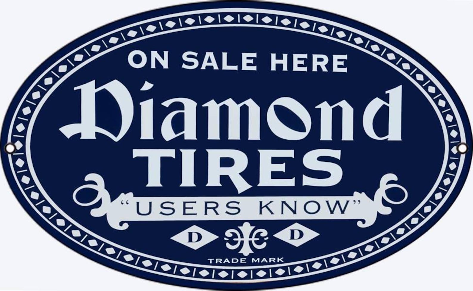 Diamond Tires Sign Oval 11 X 18 Inch 24 Gauge Metal USA Made Etsy