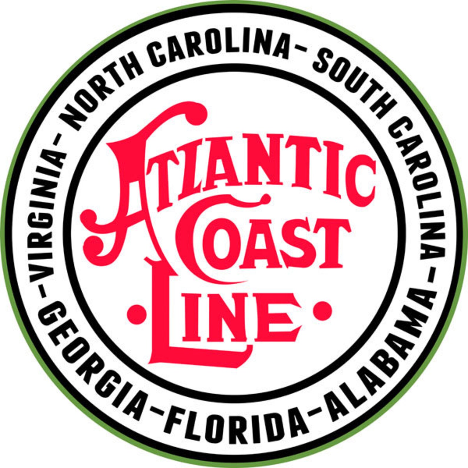 Atlantic Coast Line Route Railway Sign 14 Aluminum Etsy