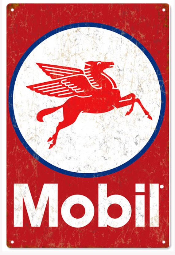 Mobil Gas Station Pegasus Metal Sign USA Made Vintage Style Etsy