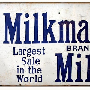 Milkmaid Brand Milk, Metal Sign, 8 x 14, vintage style retro country advertising art wall decor RG